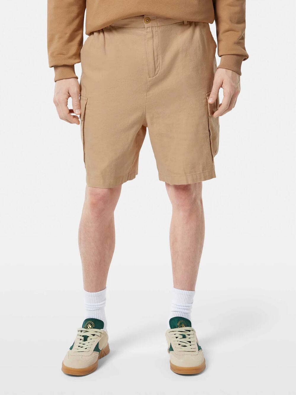 Scotch & Soda Cargo Shorts Linen Blend, Relaxed Fit, Pockets Elastic Waist Sz XL